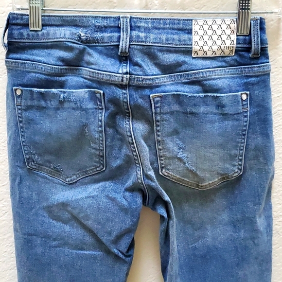 Zara Basic Z1975 Distressed Mid Rise Skinny Jeans Size 4 - Picture 7 of 9